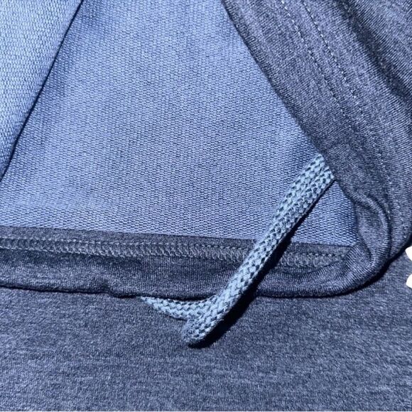 UA S Blue Light Blue Mesh Details Funnel Neck Pullover Sweatshirt Thumb Holes - Picture 11 of 15